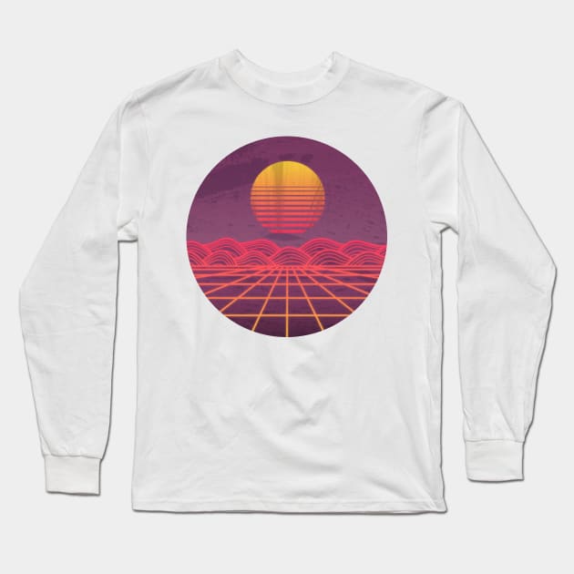 Neon Landscape Long Sleeve T-Shirt by DylanBlairIllustration